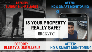 Professional CCTV camera installation for home and office security by Skypc Jaipur.