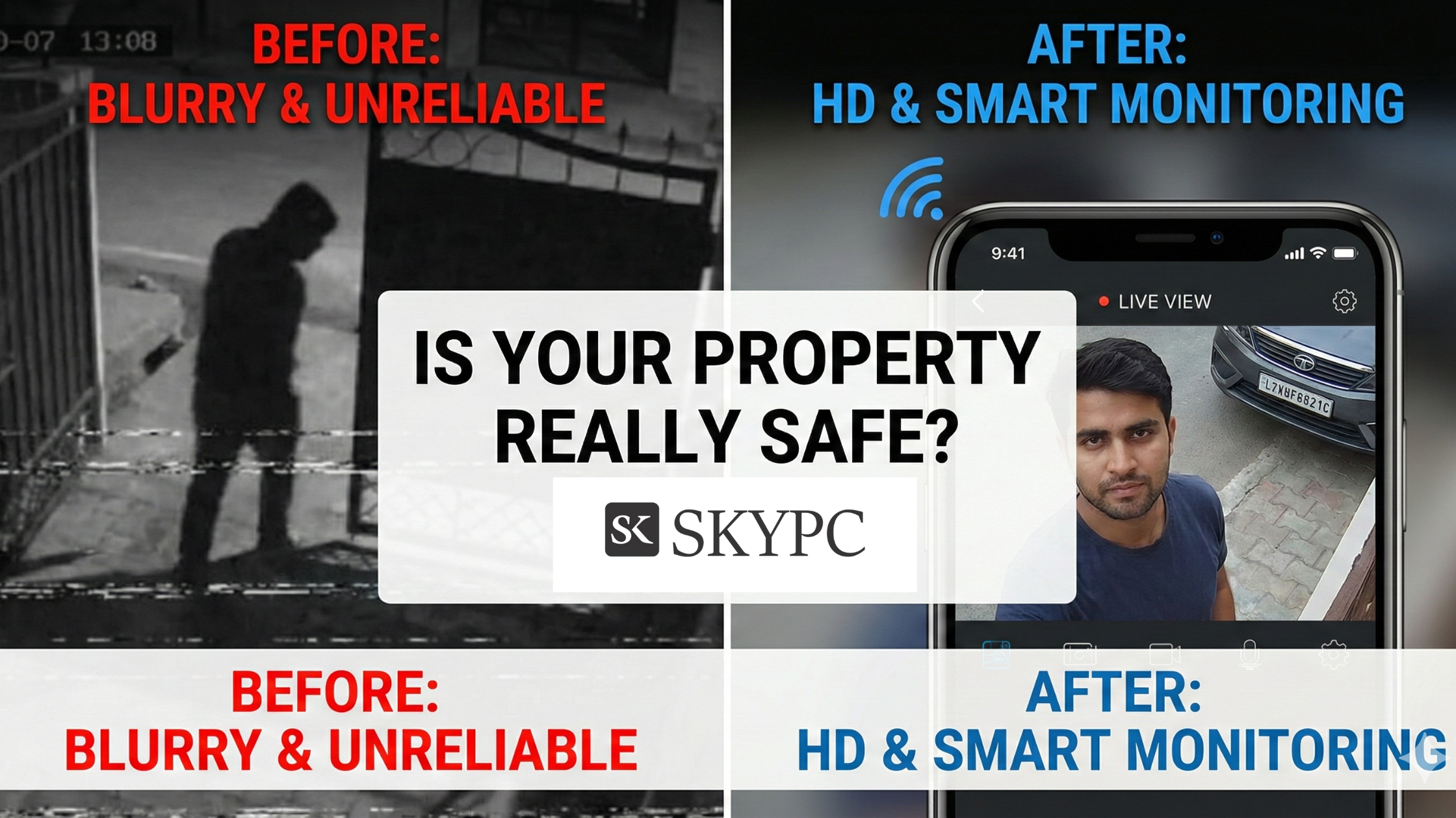 Professional CCTV camera installation for home and office security by Skypc Jaipur.