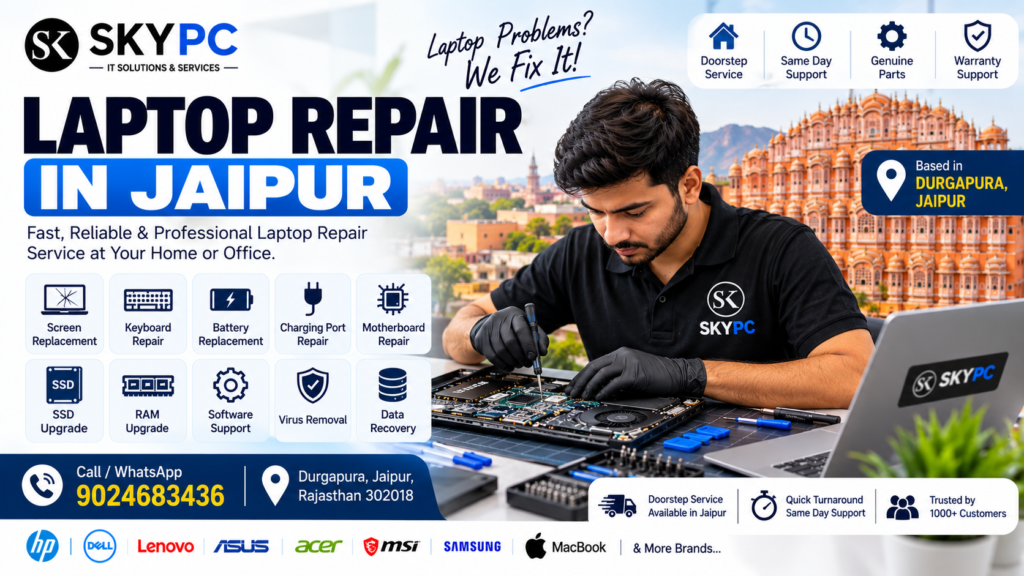 Laptop Repair in Jaipur – Professional Laptop Repair Service by SKYPC